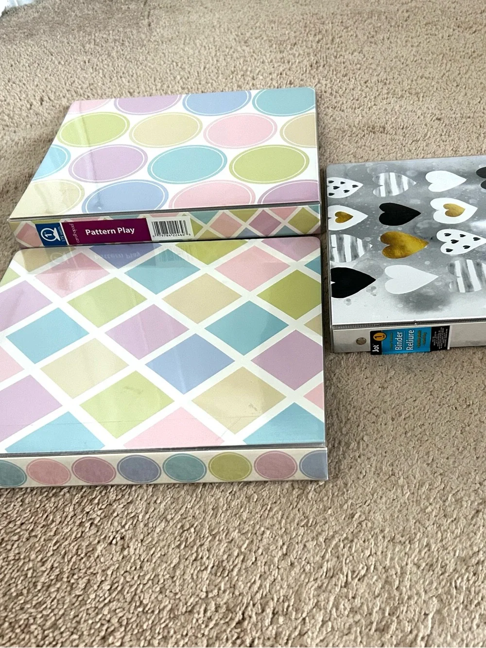 NEW Decorative Multicolor 3-Ring 1” Binders - Pack of 3